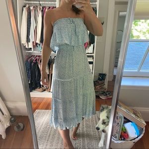 Strapless Floral MIDI Dress